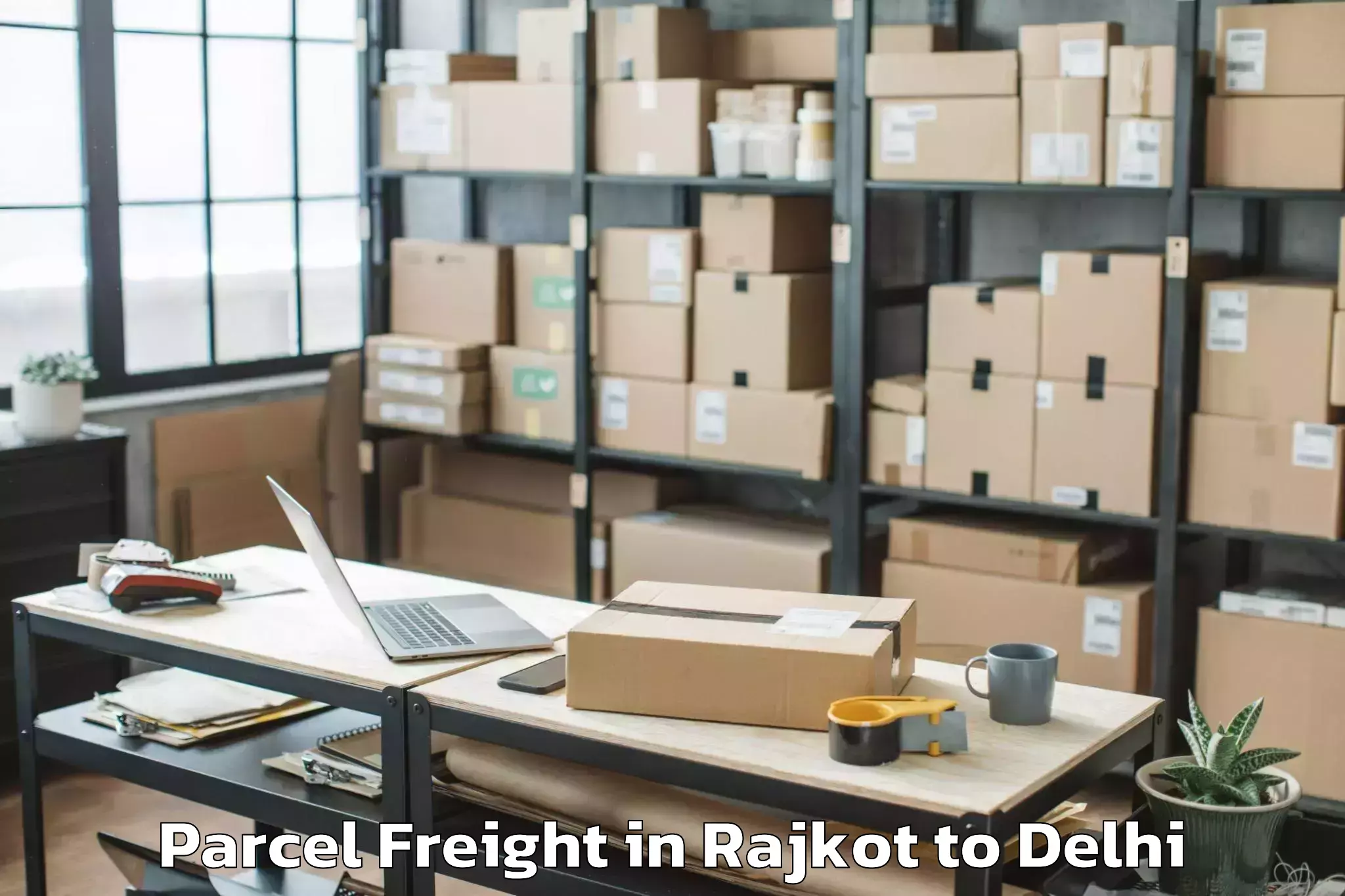 Get Rajkot to D Mall Pitampura Parcel Freight